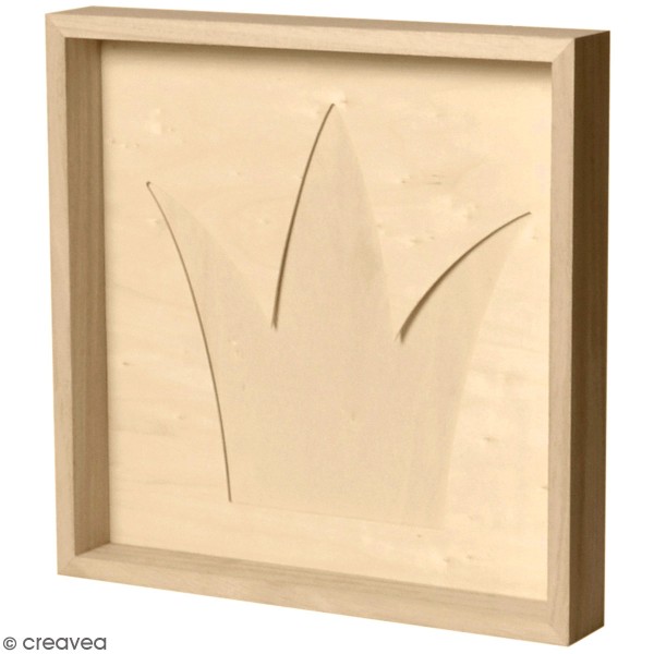 Cadre passe-partout en bois à décorer - Lovely Swan Couronne - 30 x 30 cm - Photo n°1