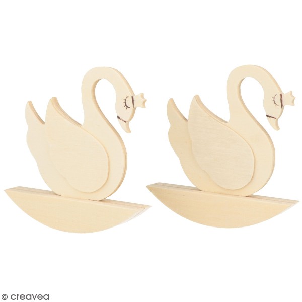 Forme à bascule à décorer Lovely Swan - Cygnes - 10 cm - 2 pcs - Photo n°1