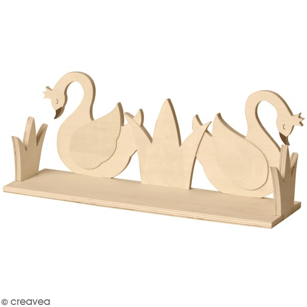 Etagère en bois à décorer - Cygne Lovely Swan - 40 cm - Photo n°1