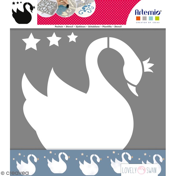 Pochoir Artemio Lovely Swan - Cygne - 30 x 30 cm - Photo n°1