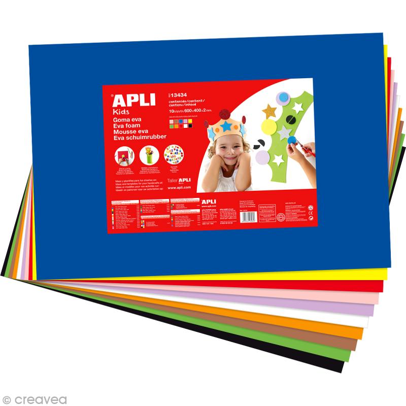 APLI Kids Paillettes de mousse EVA A4 blanc, noir, rouge et bleu |  PaperCenter