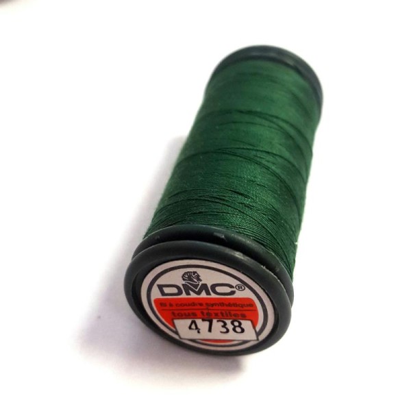 Fil a coudre tous textiles - vert 4738 - 100m - polyester - dmc - sachet 420 - Photo n°1