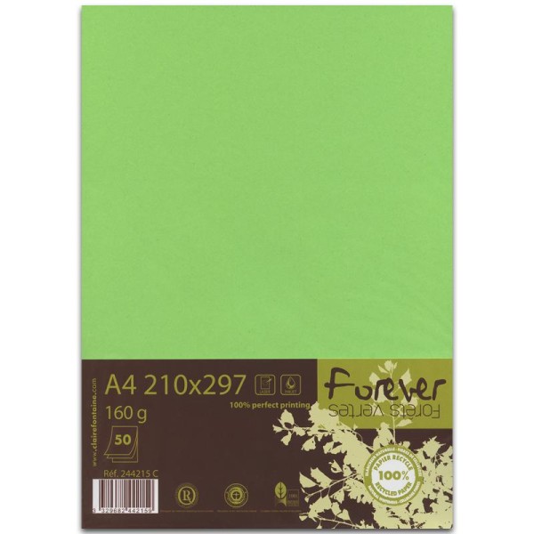Papier écologique Forever A4 50 feuilles Vert - Photo n°1