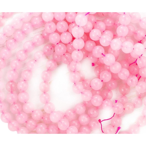 12pcs Quartz Rose Pierre de pierre Naturelle Lisse Ronde Perles de Pierre de 8mm - Photo n°1