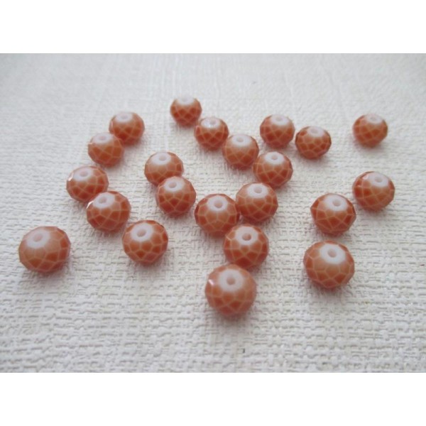 Lot de 20 perles boulier à facette brun 8 mm - Photo n°1