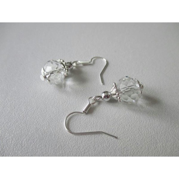 Kit boucles d'oreilles perles en verre cristal - Photo n°1