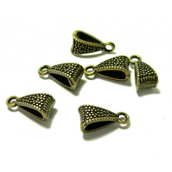 150414153414 PAX 20 pendentifs bélières Triangle picot metal couleur Bronze - Photo n°1
