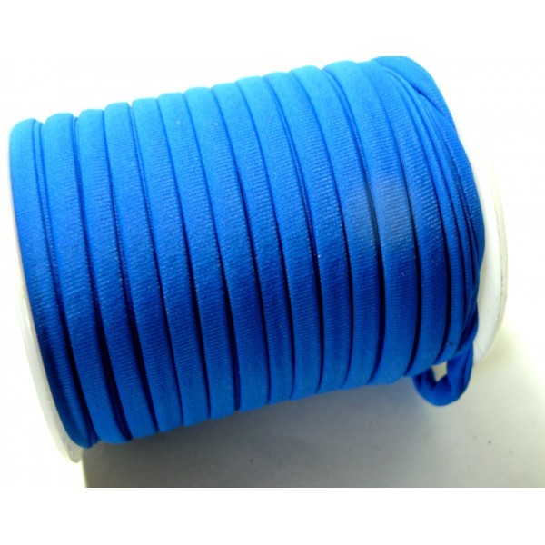 H11318 Lot de 2 mètres élastique 5 par 3 mm Bleu pour création collier, headband... - Photo n°1