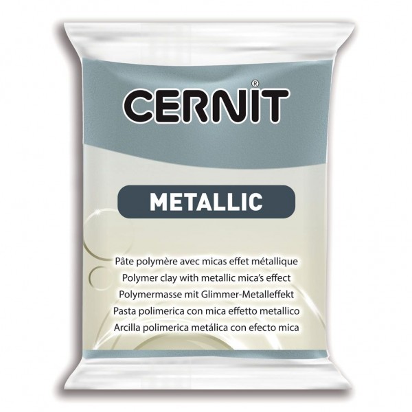 1 pain 56g pate Cernit Metallic Acier - Photo n°1