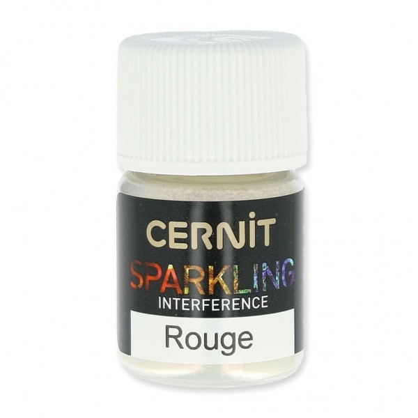 Poudre de mica pour la pâte polymère Cernit Sparkling Interference Rouge - Photo n°1