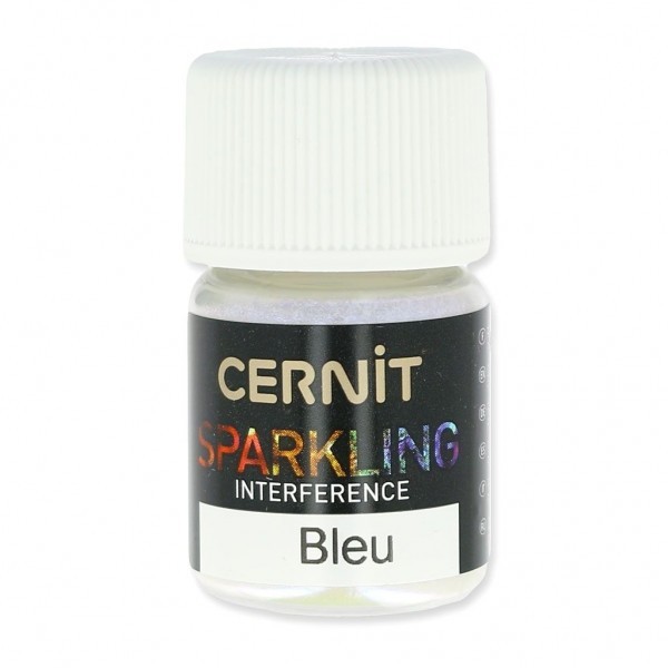 Poudre de mica pour la pâte polymère Cernit Sparkling Interference Bleu - Photo n°1