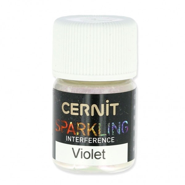 Poudre de mica pour la pâte polymère Cernit Sparkling Interference Violet - Photo n°1