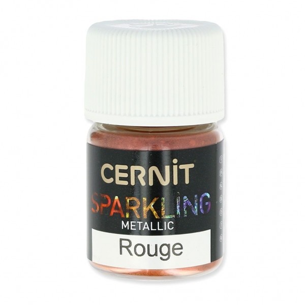 Poudre de mica pour la pâte polymère Cernit Sparkling Metallic Rouge - Photo n°1
