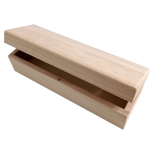 Boîte plumier en bois à décorer - 18,5 x 4,5 x 3,7 cm - Photo n°1