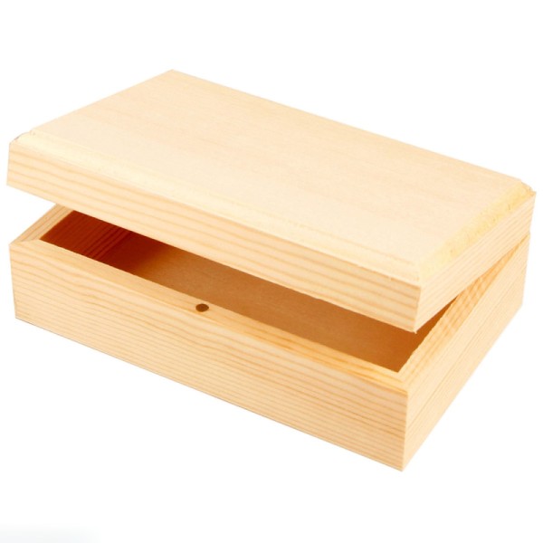 Boîte rectangulaire en bois à décorer - 14 x 9 x 5 cm - Photo n°1