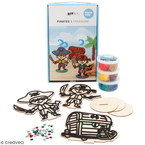 Kit activité enfant - Déco et modelage Foam clay - Pirates - Jeux