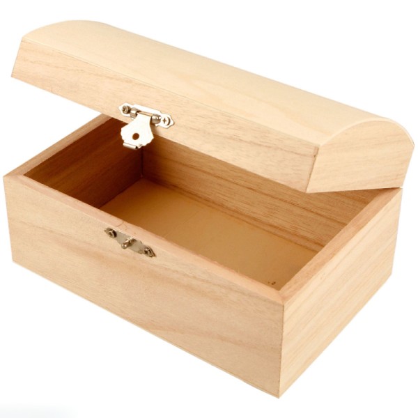 Petite boîte coffre en bois à décorer - 15 x 9,5 x 5 cm - Photo n°1