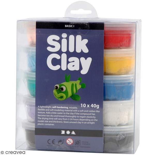 Kit Pâte à modeler Silk Clay - Multicolore - 10 pcs - Photo n°1