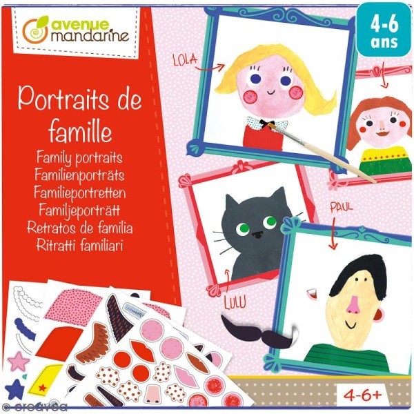 Kit créatif dessin et collage - Portraits de famille - Photo n°1