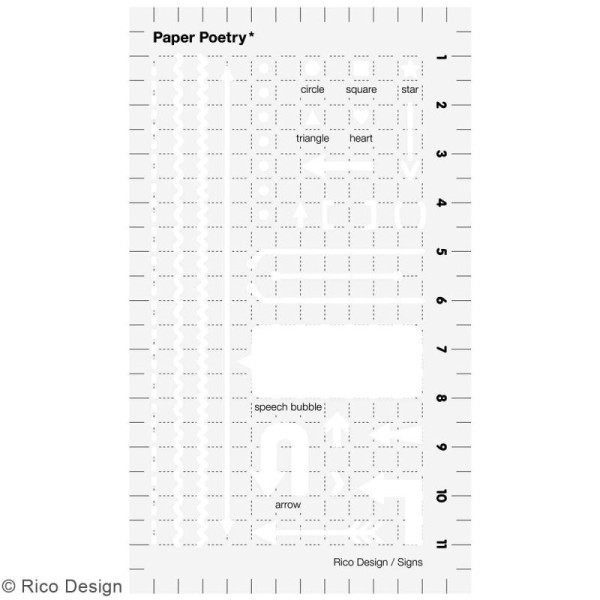 Pochoir d'écriture pour bullet journal Rico Design - Icônes flèches - 7 x 12 cm - Photo n°1