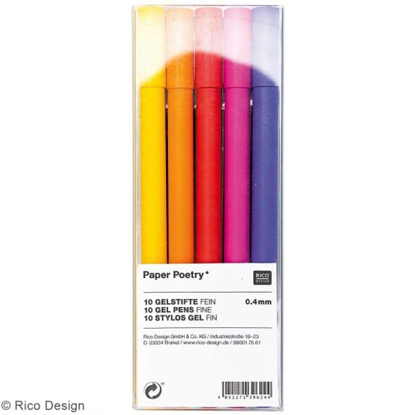 Assortiment de stylos gel Rico Design - Multicolores - 10 pcs - Photo n°1