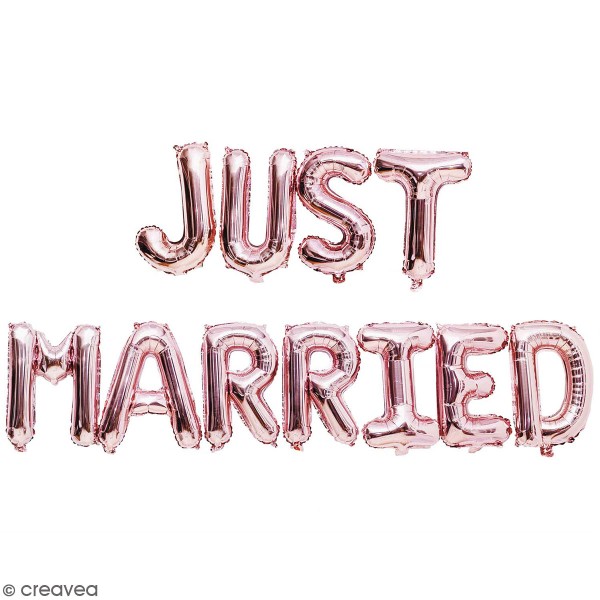 A COMPLETER - Ballon Aluminium - Just Married - Rose gold -  cm - Photo n°1