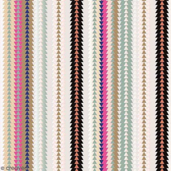 Coupon de Toile coton épais - Flèches détails fluo - Multicolore - 50 x 140 cm - Photo n°1