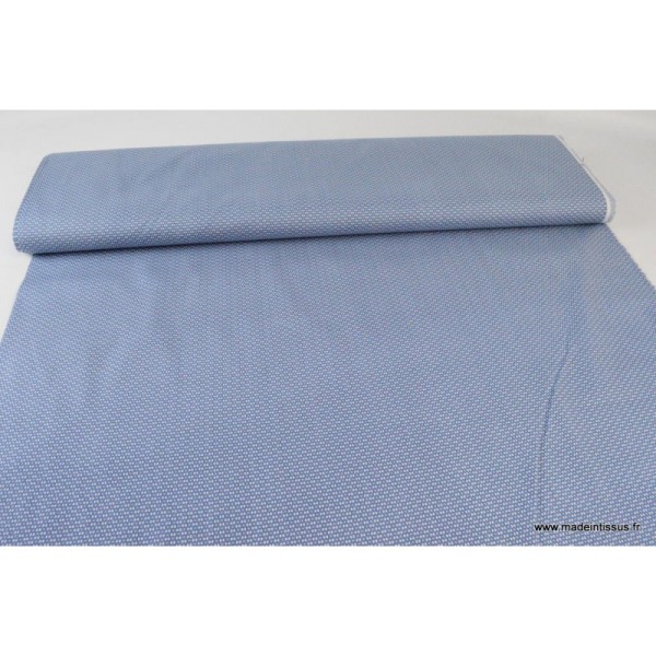 Tissu Popeline Stretch bleu et blanc .x1m - Photo n°3