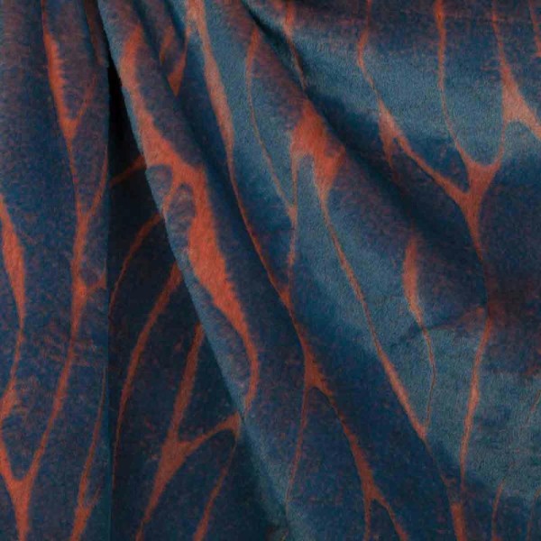 Tissu fausse fourrure de luxe bicolore - Bleu & orange - Photo n°1