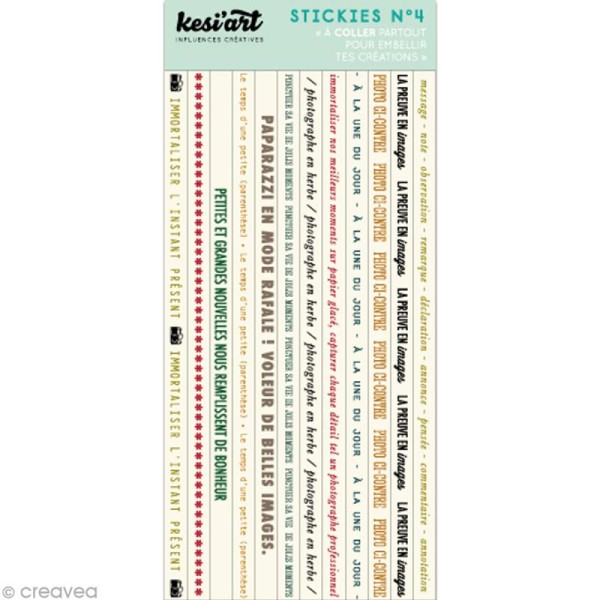Stickers stickies Kesi'Art - Edito N°4 - Planche 15 x 7,6 cm - Photo n°1