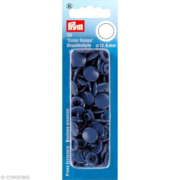 Bouton pression 12,4 mm - Rond Bleu lilas - 30 pcs - Photo n°1