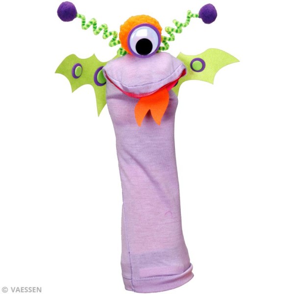 Kit marionnette à main à fabriquer - Sock friends Puppets - Monstre violet - Photo n°2