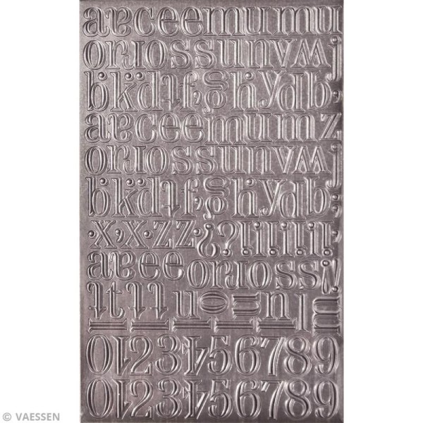 Stickers alphabet métallique - Vintage - Ciselé - 138 pcs - Photo n°2