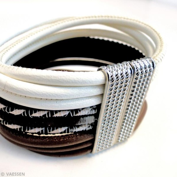 Fermoir bracelet argenté - Aimanté ovale - 3,5 cm - 1 pce - Photo n°2