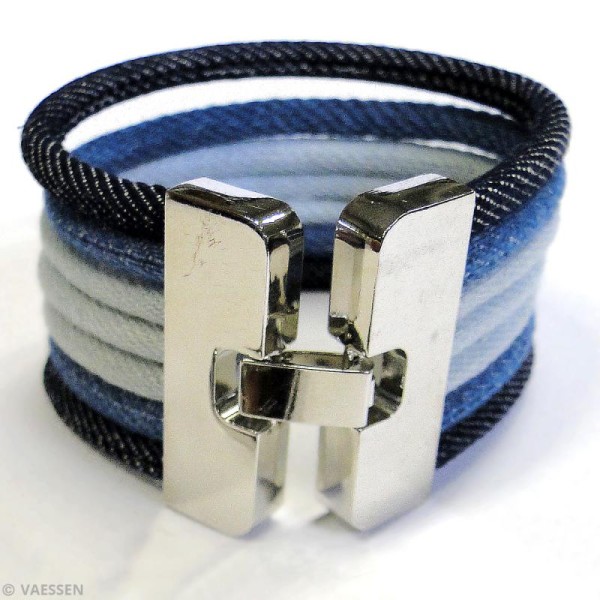 Fermoir bracelet argenté - Rectangle à clip - 3,7 cm - 1 pce - Photo n°2