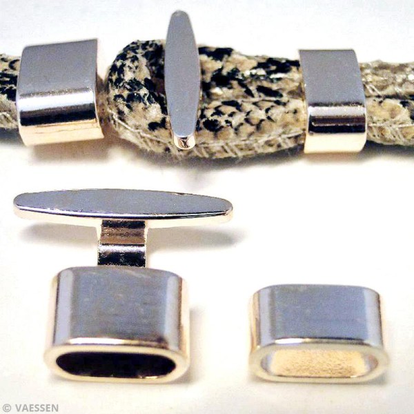 Fermoir bracelet cuir - Queue de poisson Cuivre clair - 2 x 1,9 cm - 1 pce - Photo n°2