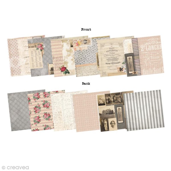 Papier scrapbooking 7 gypsies - Trousseau - 15,2 x 15,2 cm - 48 feuilles - Photo n°2