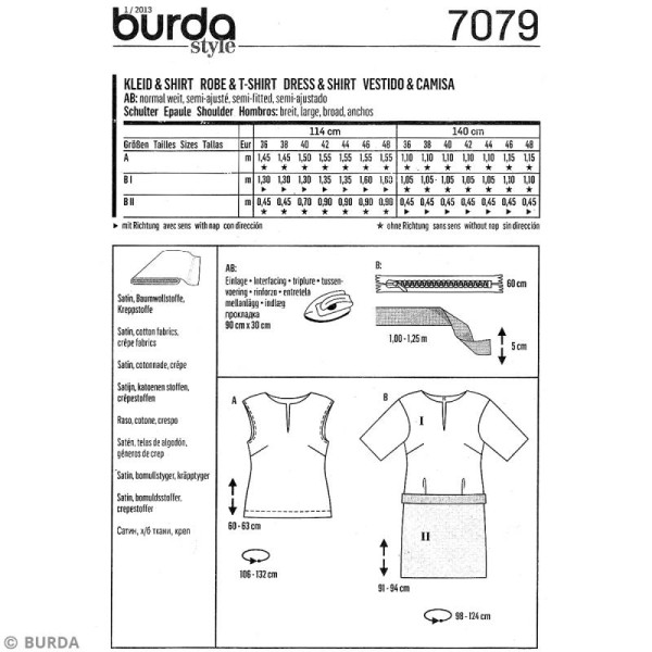 Patron Burda - Femme - Robe et tee-shirt - 7079 - Photo n°4