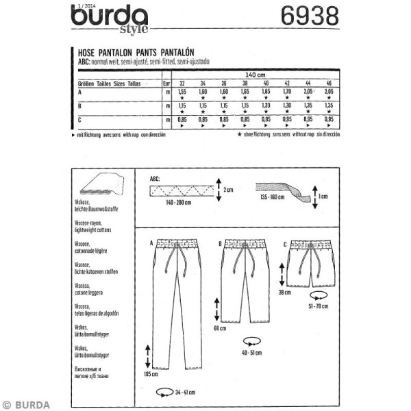 Patron Burda - Femme - Pantalon et short - 6938 - Photo n°4