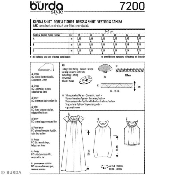 Patron Burda - Femme - Robe et débardeur - 7200 - Photo n°4