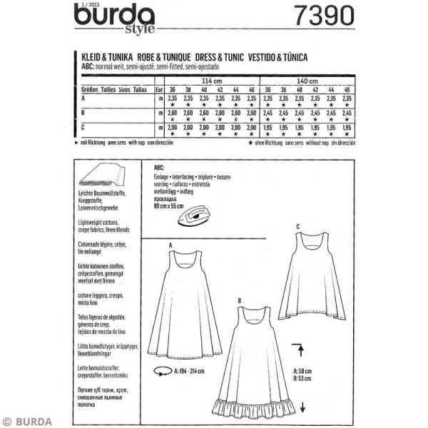 Patron Burda - Femme - Robe et tunique - 7390 - Photo n°4