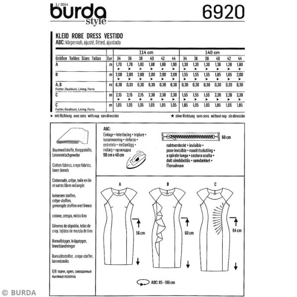 Patron Burda - Femme - Robe élégante - 6920 - Photo n°4