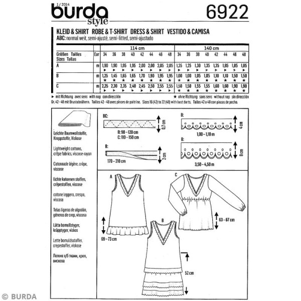 Patron Burda - Jeune fille - Robe et tee-shirt - 6922 - Photo n°4