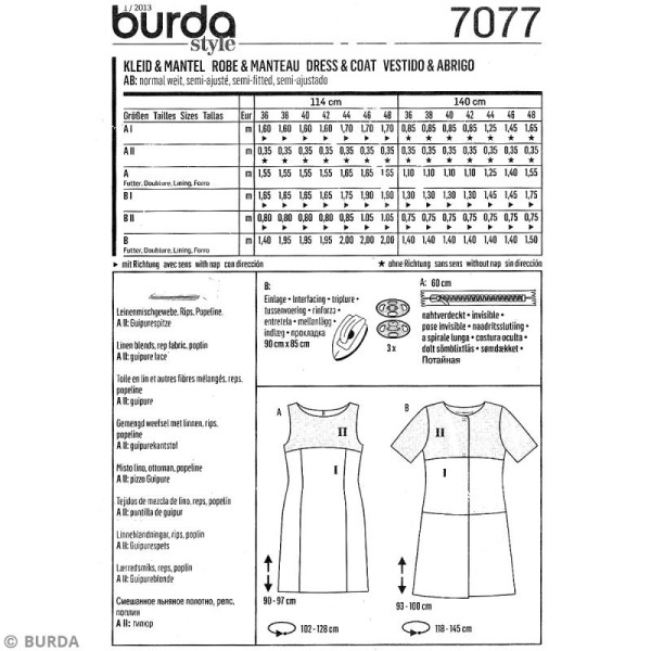 Patron Burda - Femme - Robe et manteau graphiques - 7077 - Photo n°4