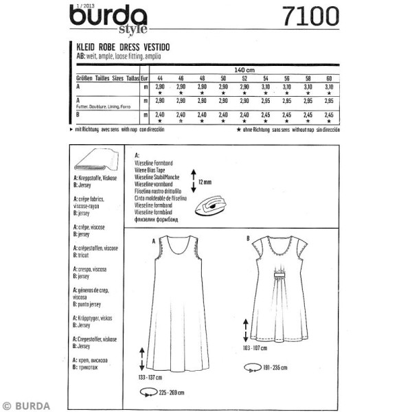 Patron Burda - Femme - Robe d'été grande taille - 7100 - Photo n°4