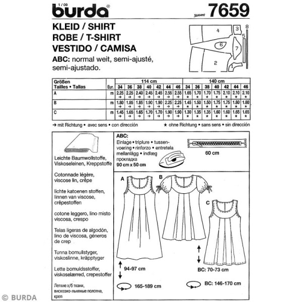 Patron Burda - Femme - Robe et tee-shirt - 7659 - Photo n°4