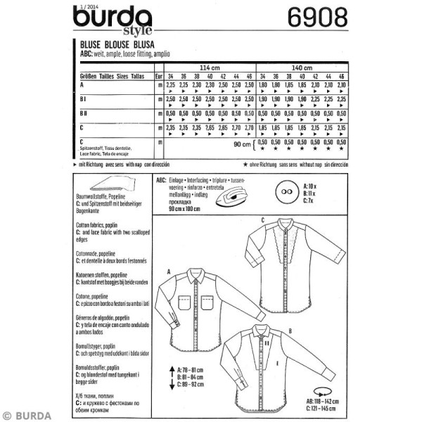 Patron Burda - Femme - Chemisier blouse - 6908 - Photo n°4