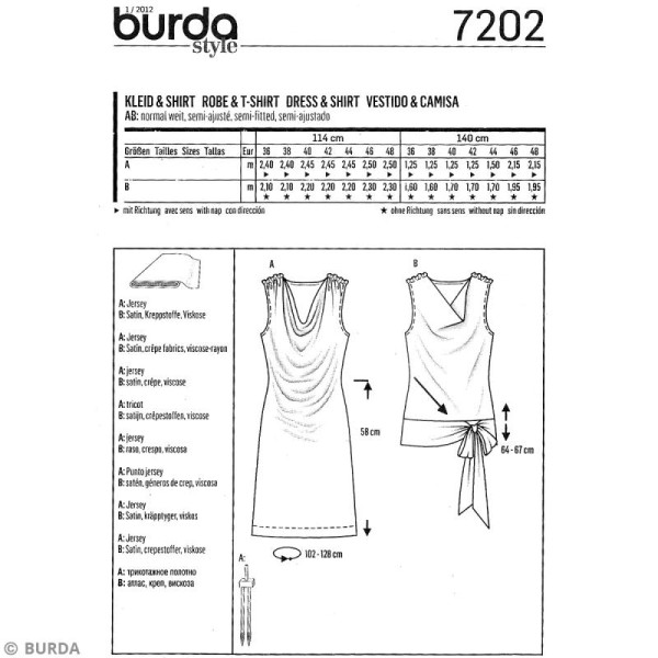 Patron Burda - Femme - Robe et tee-shirt - 7202 - Photo n°4