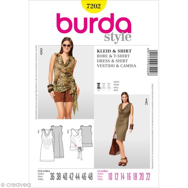 Patron Burda - Femme - Robe et tee-shirt - 7202 - Photo n°1