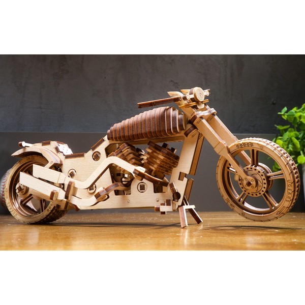 Maquette puzzle 3D en bois modèle mécanique Moto VM-02